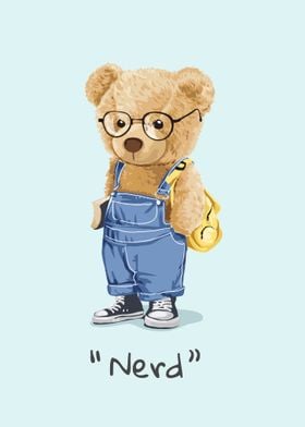 Cute bear toy in glasses