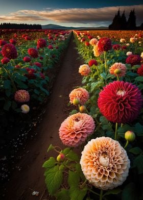 Field of Dahlias