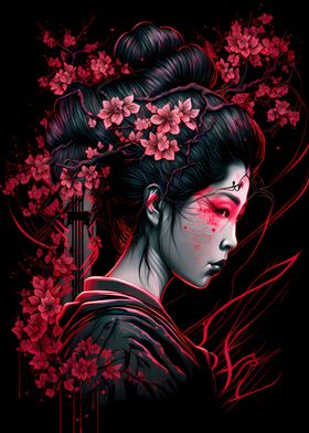 Geisha Neon Cherry Blossom