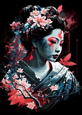 Geisha Neon Cherry Blossom