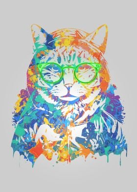 Hipster Cute Funny Cat