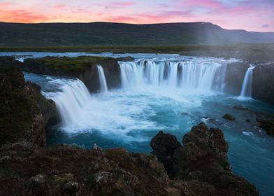 Summer Sunset at Godafoss