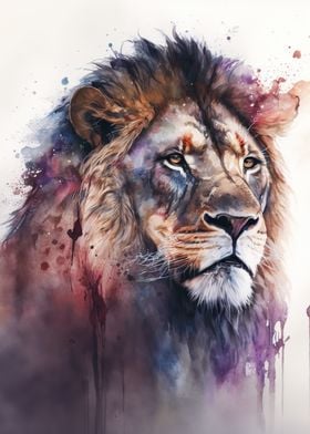 Lion watercolor 