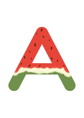 Funny Letter A Water Melon