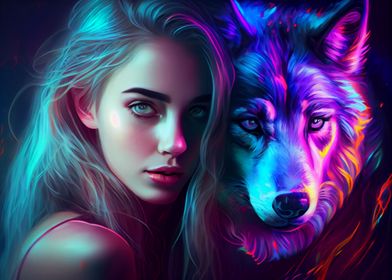 Wolf and woman