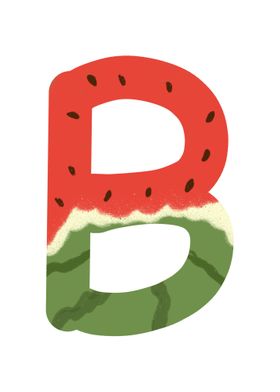 Funny Letter B Water Melon