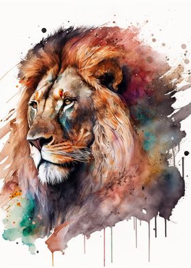 Lion watercolor 