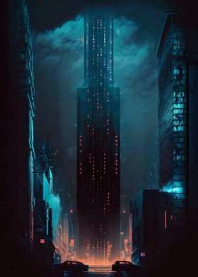 neo noir cityscape