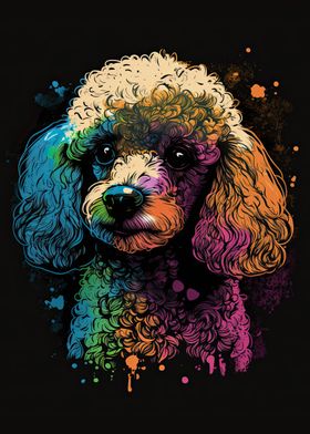 Poodle Watercolor Splash