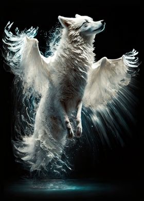 Angelic White Wolf