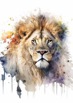Lion watercolor 