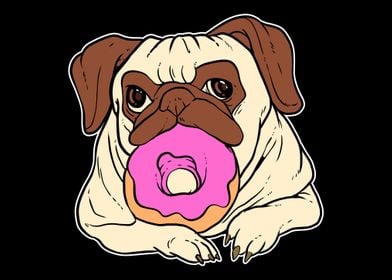 Pug and Donut Sweet Foodie