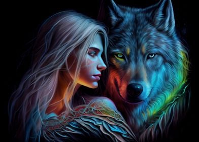 Wolf and woman