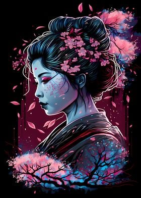 Geisha Neon Cherry Blossom