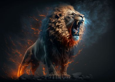 Aggressive angry Lion