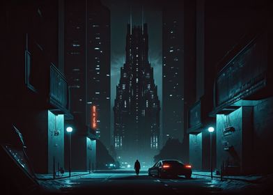 neo noir cityscape