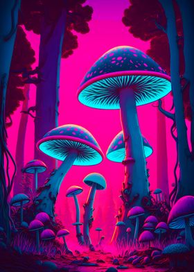 Trippy Magic Mushrooms Art