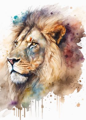 Lion watercolor 