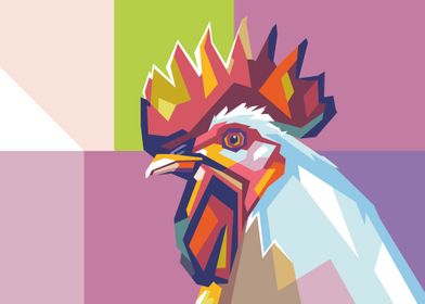 Rooster Popart Poster