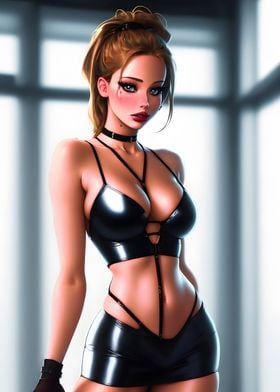 Anime Girl In Leather