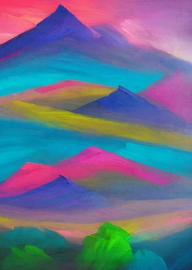 Colorful landscape paint