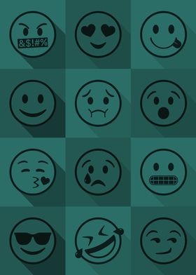 Emoji Expressions Teal