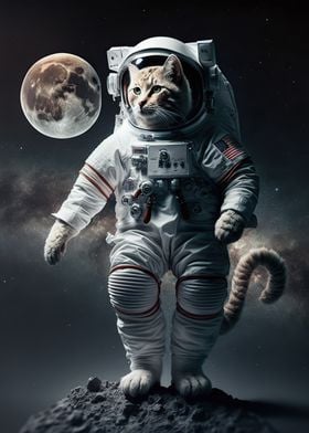 Astronaut Cat in space