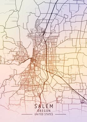 Salem Oregon USA City Map