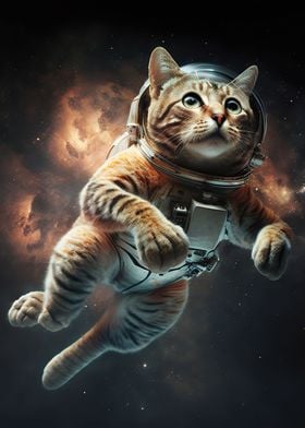 Astronaut Cat in space