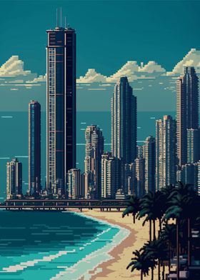 Gold coast pixel art 