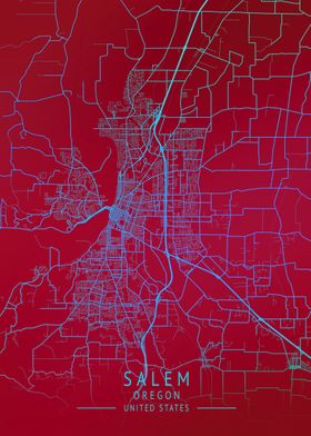 Salem Oregon USA City Map