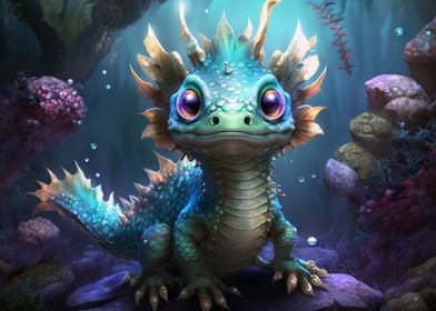 Baby Water Dragon' Poster by Misty Allen | Displate