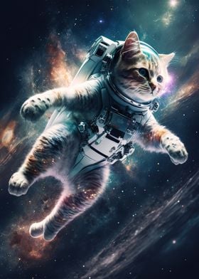 Astronaut Cat in space