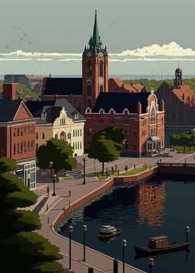 Fredrikstad pixel art 