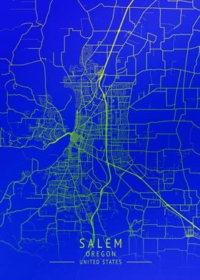 Salem Oregon USA City Map