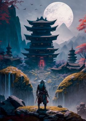 Ninja Approaches Temple