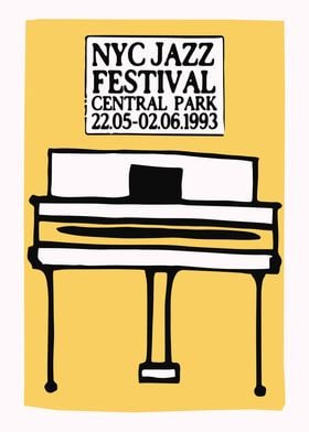 Yellow NYC Jazz Poster