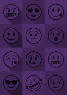 Emoji Expressions Purple