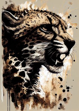 Hissing Cheetah Ink Wash