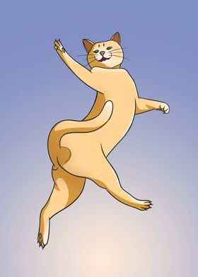 Orange Cat Jump Pose