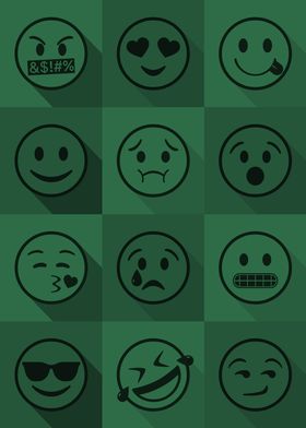 Emoji Expressions Green