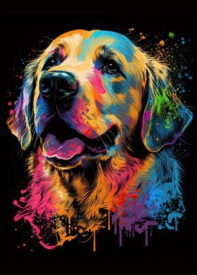 Golden Retriever Colorful