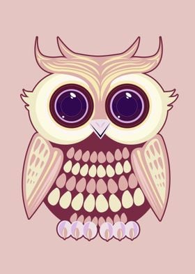 Pink Yellow Owl