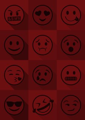 Emoji Expressions Red