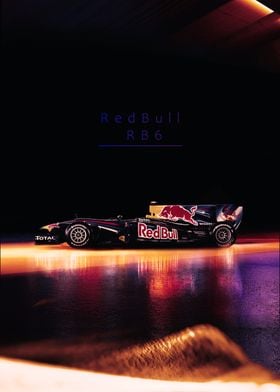 RedBull RB6 F1 Car Poster 