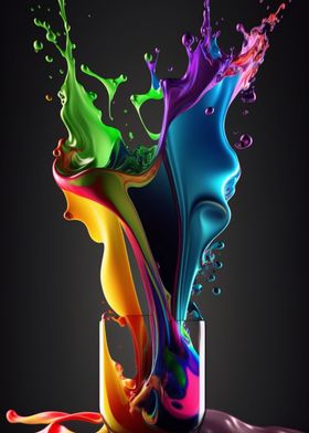Liquid gradient splash art