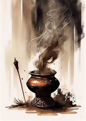 Zen Incense Retro Ink Wash