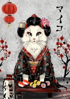 Maiko Neko Geisha Cat