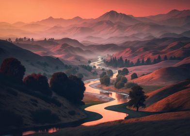 Rolling Hills Sunset