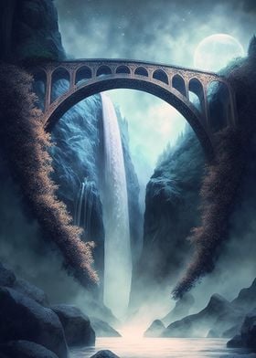 Fantasy landscape bridge